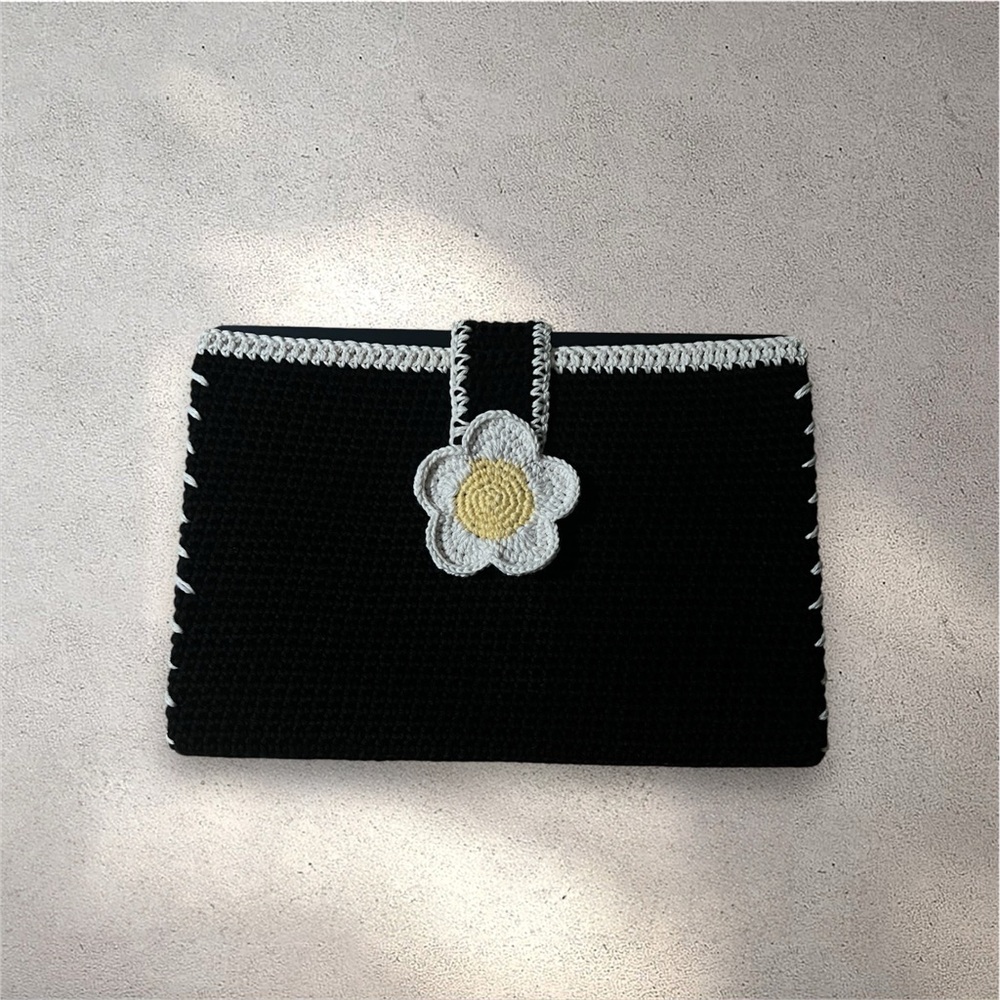 Lovely Handmade Crochet Flower Laptop Sleeve Case fits 13” or 15” MacBook Air 🌸